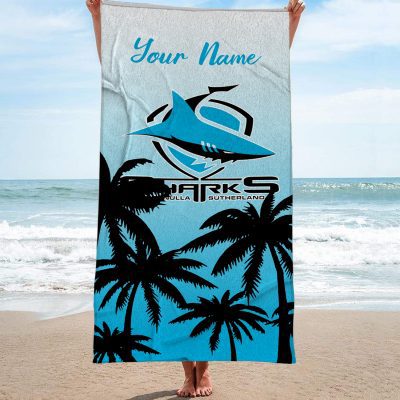 Cronulla-Sutherland Sharks Personalized Pool Travel Beach  Towels Cronulla-Sutherland Sharks Personalized Pool Travel Beach  Towels