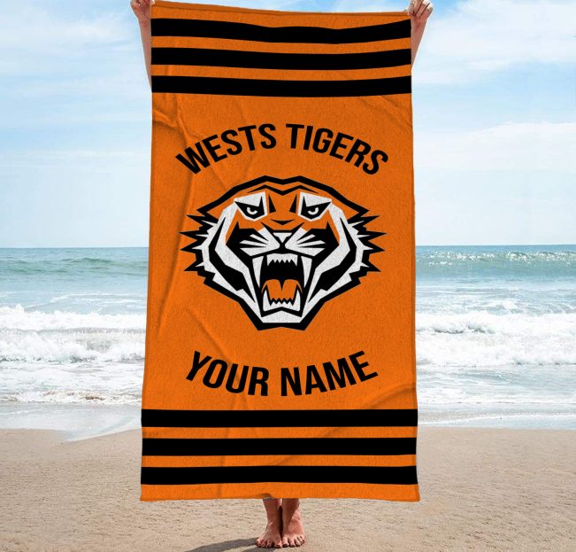 Wests Tigers Personalized Pool Travel Beach  Towels