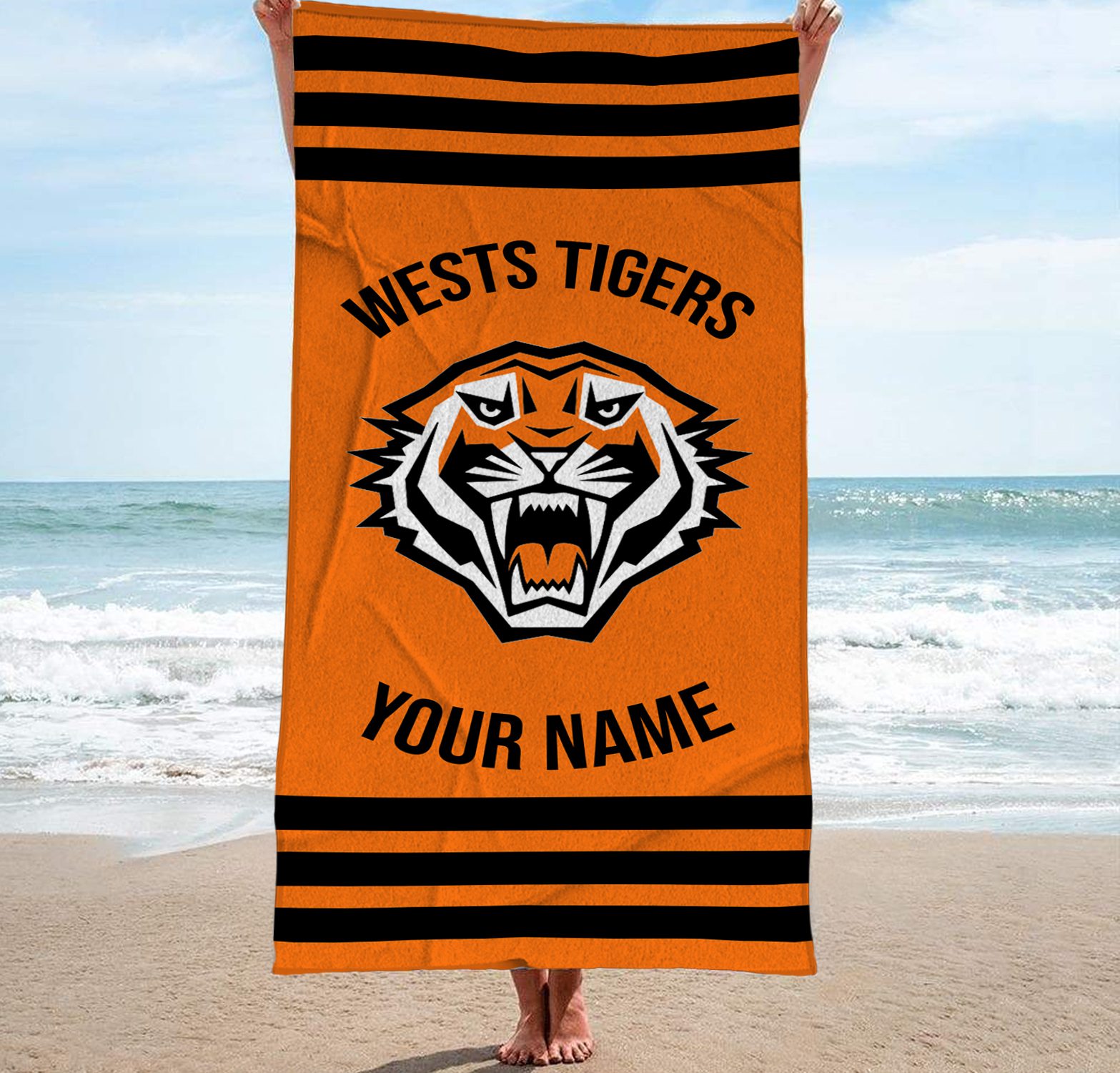 Wests Tigers Personalized Pool Travel Beach  Towels Wests Tigers Personalized Pool Travel Beach  Towels