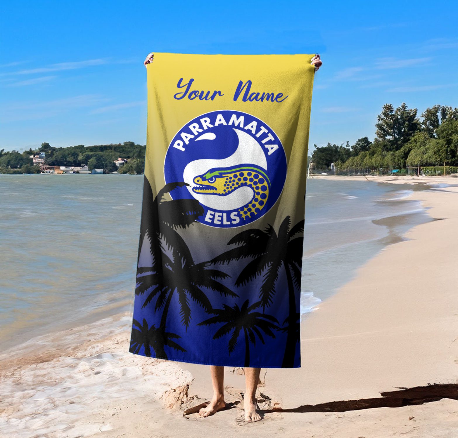 Parramatta Eels Personalized Pool Travel Beach  Towels Parramatta Eels Personalized Pool Travel Beach  Towels