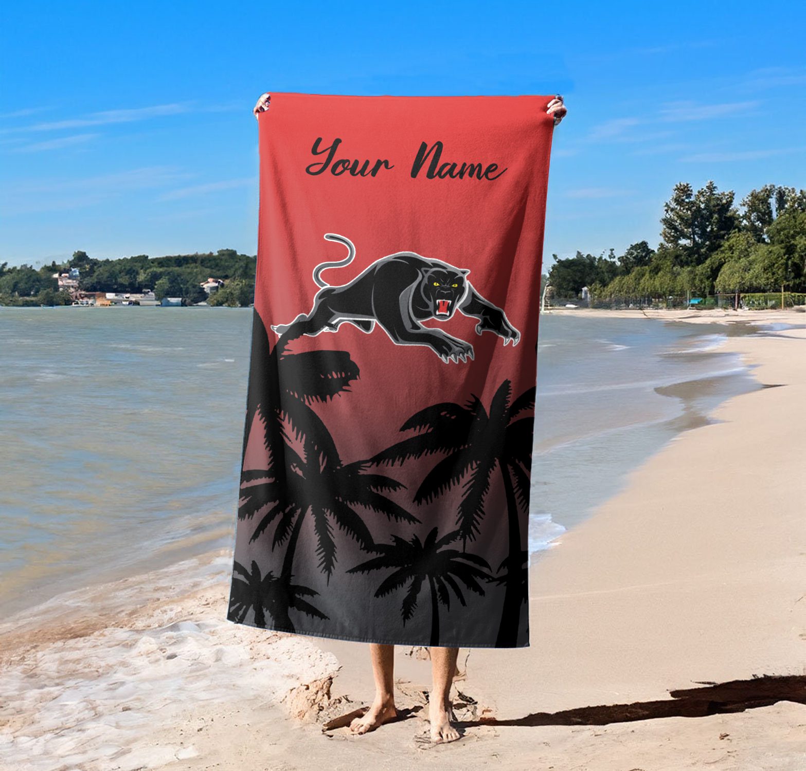 Penrith Panthers Personalized Pool Travel Beach  Towels Penrith Panthers Personalized Pool Travel Beach  Towels