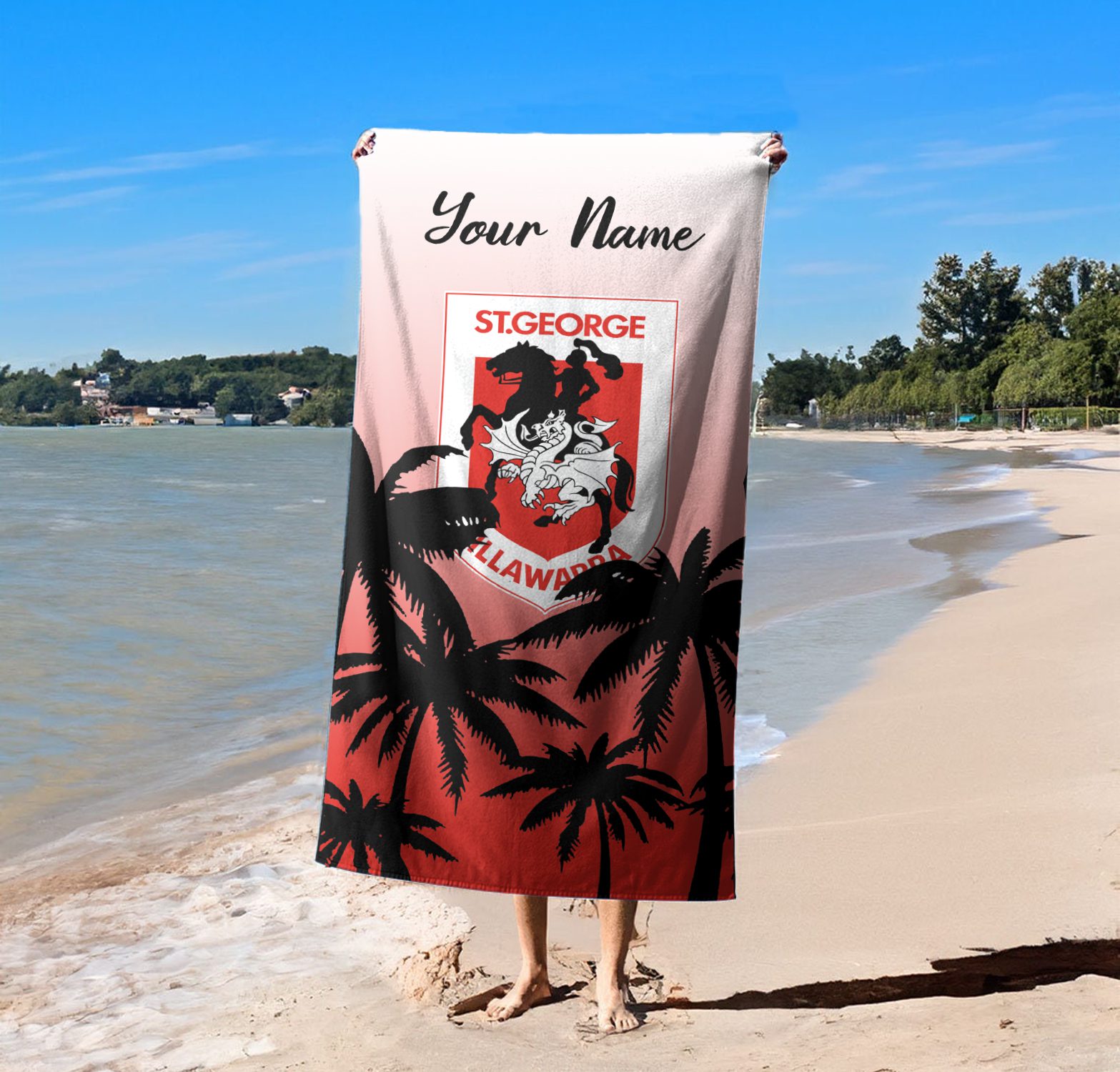 St. George Illawarra Dragons Personalized Pool Travel Beach  Towels St. George Illawarra Dragons Personalized Pool Travel Beach  Towels