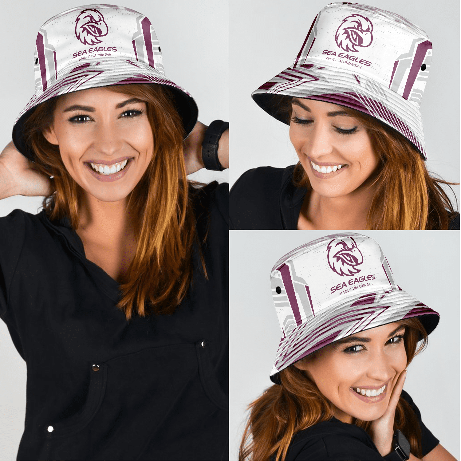 Manly Warringah Sea Eagles Sports Personalized Bucket Hat Gift For Fans Manly Warringah Sea Eagles Sports Personalized Bucket Hat Gift For Fans