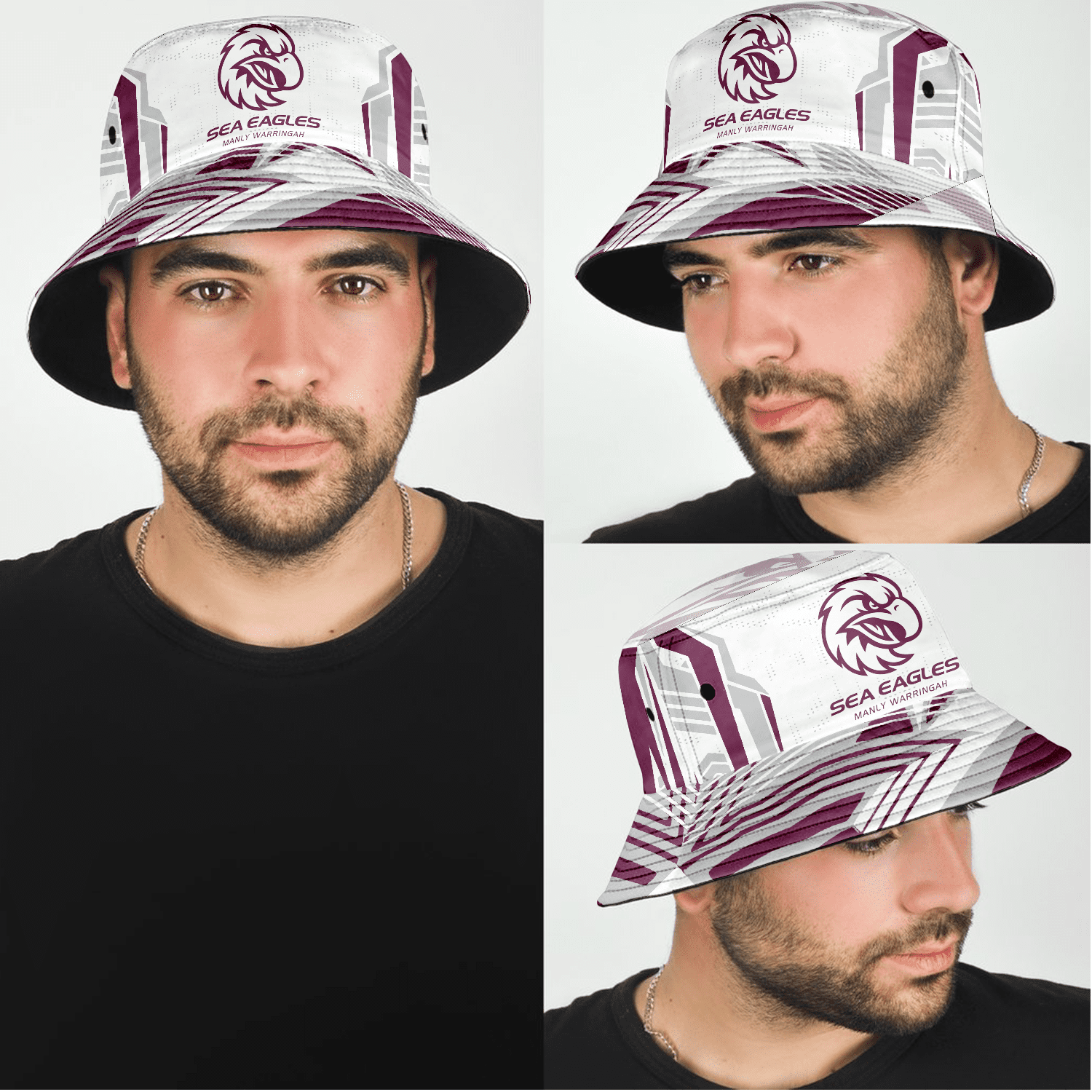 Manly Warringah Sea Eagles Sports Personalized Bucket Hat Gift For Fans Manly Warringah Sea Eagles Sports Personalized Bucket Hat Gift For Fans