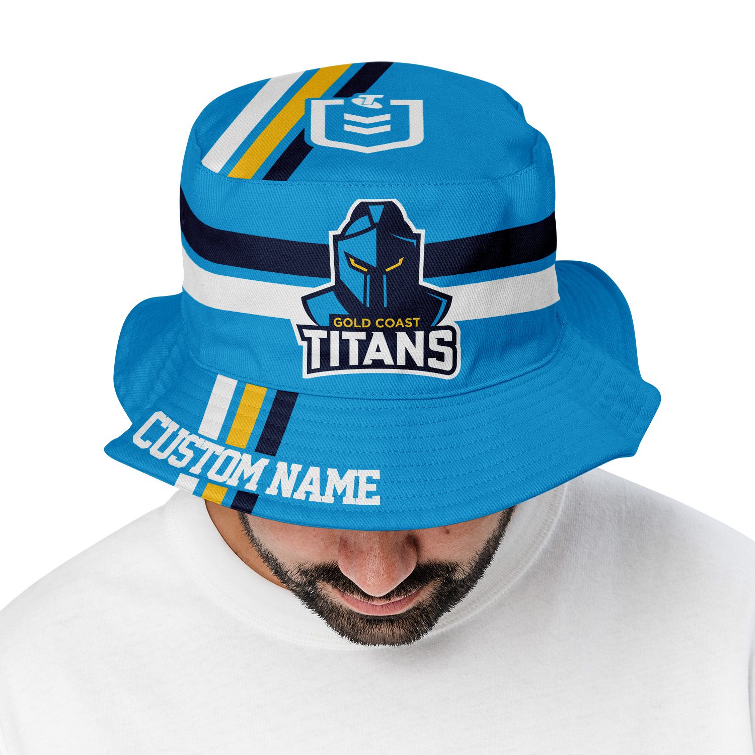 NRL Gold Coast Titans Sports Personalized Bucket Hat Gift For Fans NRL Gold Coast Titans Sports Personalized Bucket Hat Gift For Fans