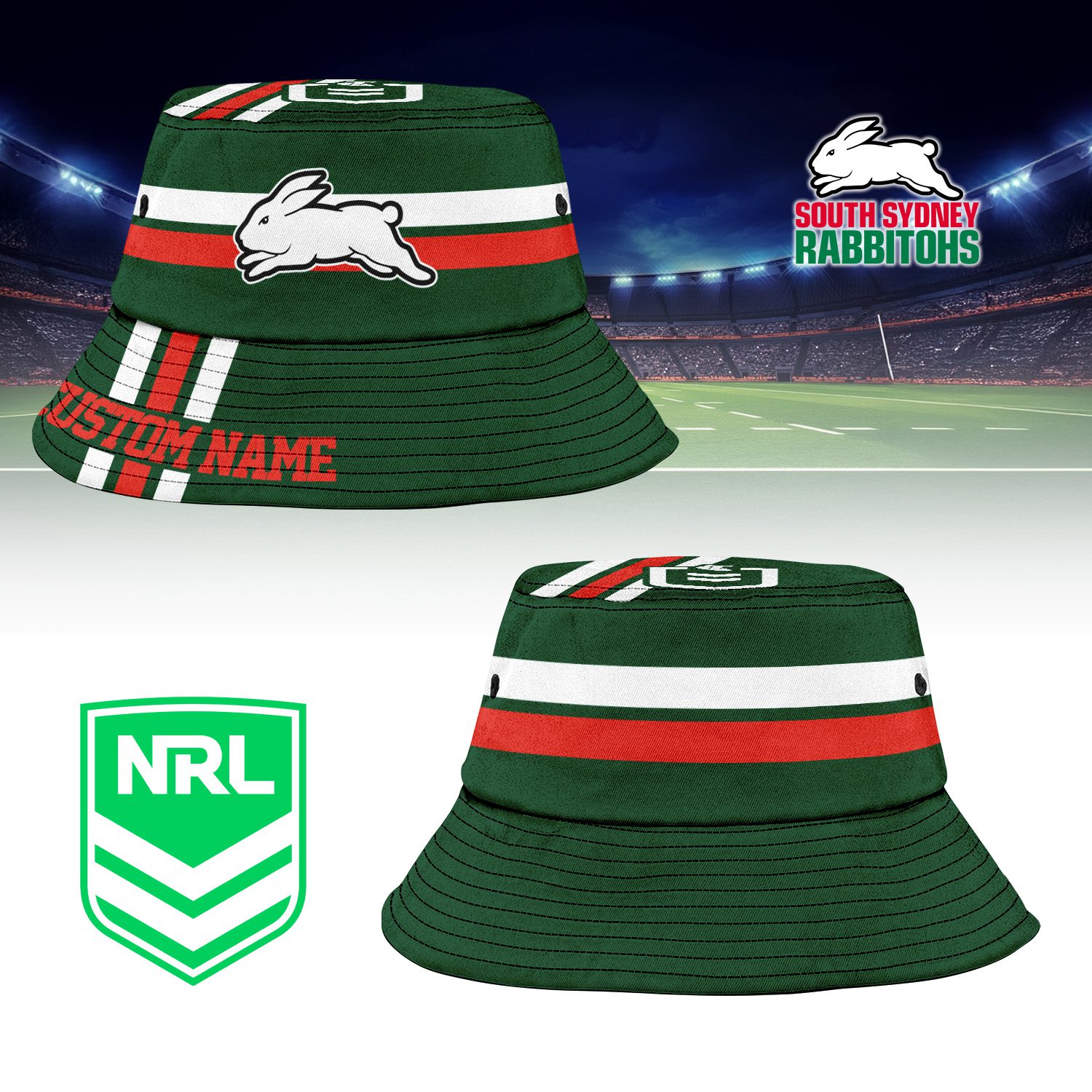 South Sydney Rabbitohs Sports Personalized Bucket Hat Gift For Fans South Sydney Rabbitohs Sports Personalized Bucket Hat Gift For Fans