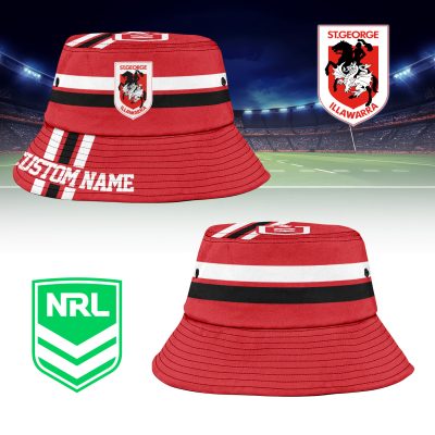 St. George Illawarra Dragons Sports Personalized Bucket Hat Gift For Fans St. George Illawarra Dragons Sports Personalized Bucket Hat Gift For Fans