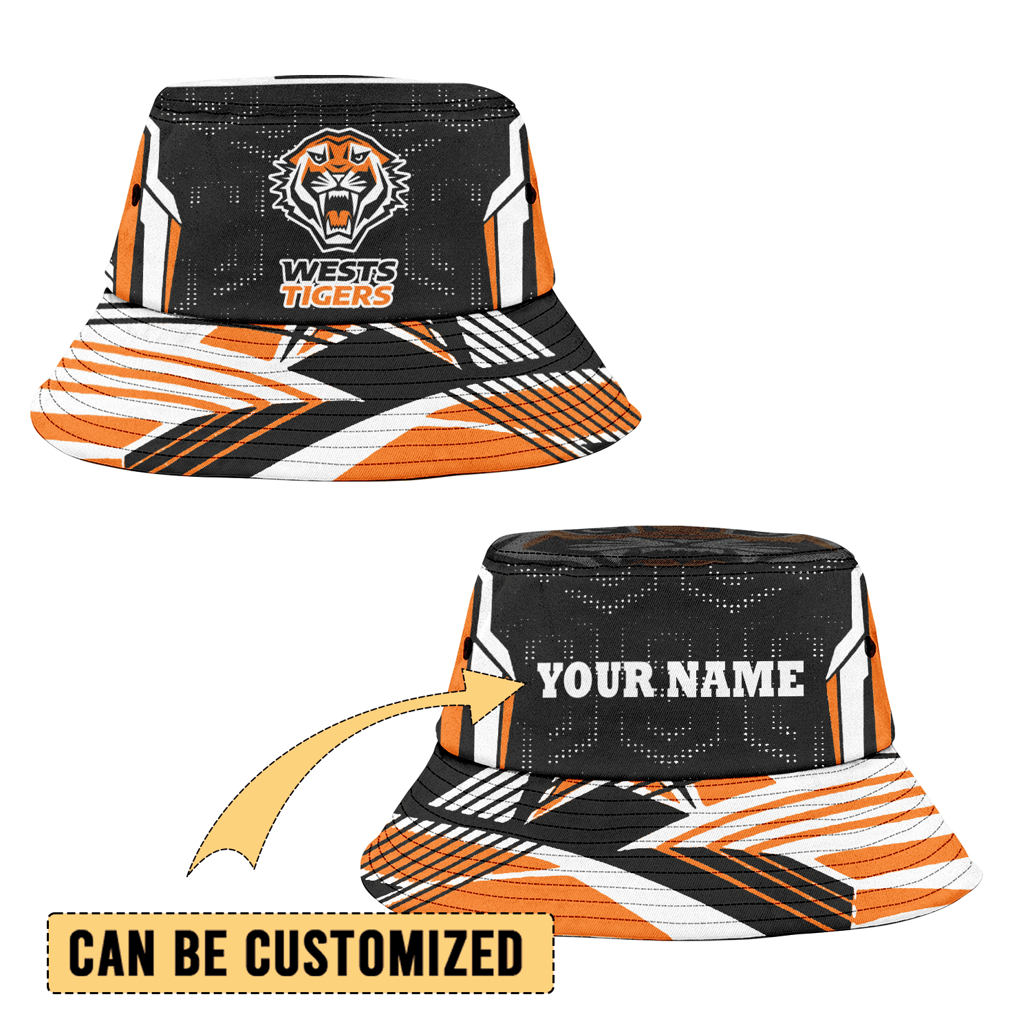 Wests Tigers Sports Personalized Bucket Hat Gift For Fans Wests Tigers Sports Personalized Bucket Hat Gift For Fans