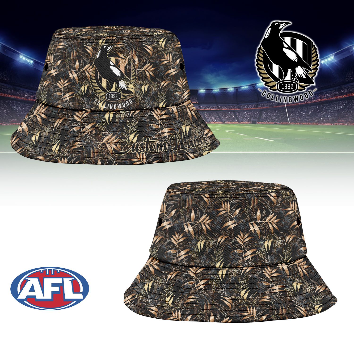 Collingwood Magpies Sports Personalized Bucket Hat Gift For Fans Collingwood Magpies Sports Personalized Bucket Hat Gift For Fans