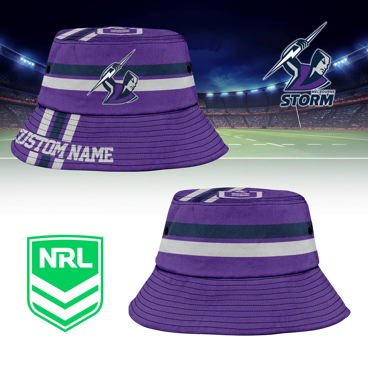 Melbourne Storm Sports Personalized Bucket Hat Gift For Fans Melbourne Storm Sports Personalized Bucket Hat Gift For Fans