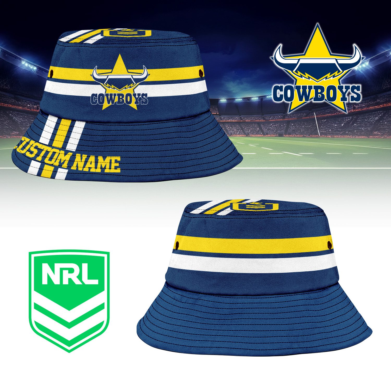North Queensland Cowboys Sports Personalized Bucket Hat Gift For Fans North Queensland Cowboys Sports Personalized Bucket Hat Gift For Fans