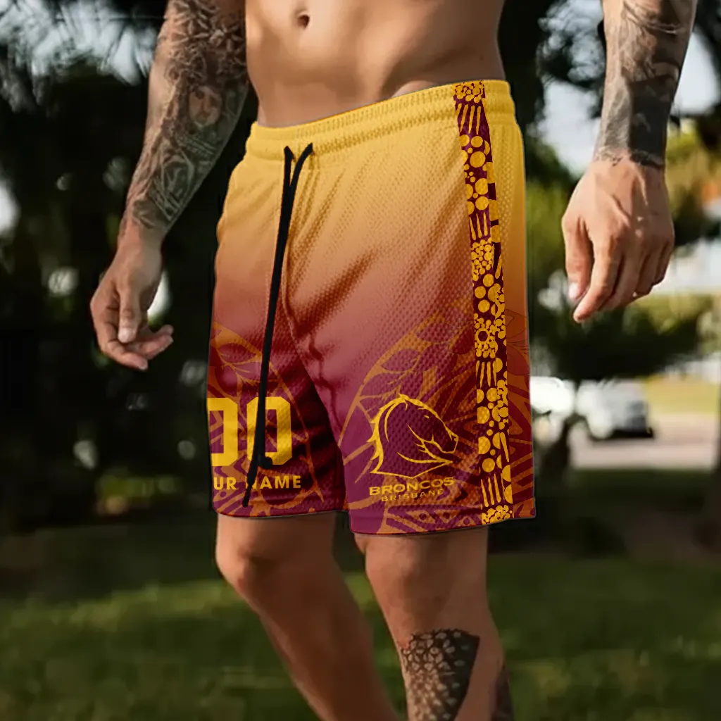 NRL Brisbane Broncos Personalized Short Pants Gift For Fans NRL Brisbane Broncos Personalized Short Pants Gift For Fans
