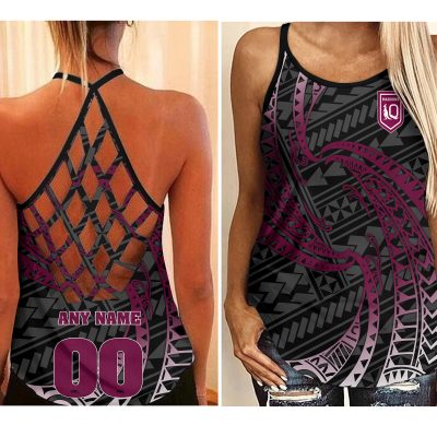 QLD Maroons State Of Origin Special Polynesian Tanktop Bold & Sporty