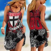 Personalized  St Kilda Football Club AFL Special Polynesian Sleeveless Summer Beach Sundress for Women
