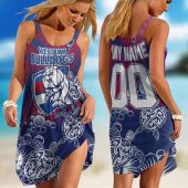 Personalized  Western Bulldogs AFL Special Polynesian Sleeveless Summer Beach Sundress for Women