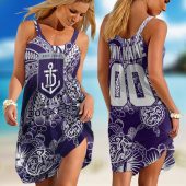 Personalized  Fremantle Dockers AFL Special Polynesian Sleeveless Summer Beach Sundress for Women
