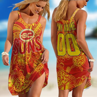 Personalized  West Coast Eagles AFL Special Polynesian Sleeveless Summer Beach Sundress for Women