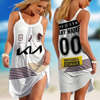 Personalized NRL New Zealand Warriors Heritage Kits Sleeveless Summer Beach Sundress for Women