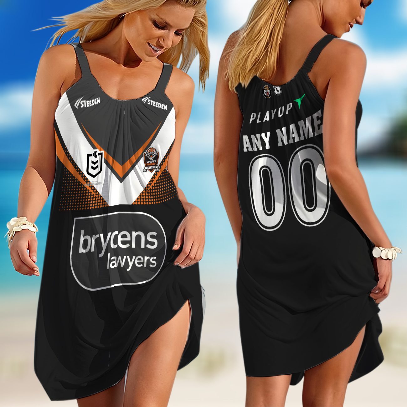 Personalized NRL New Zealand Warriors Heritage Kits Sleeveless Summer Beach Sundress for Women Personalized NRL New Zealand Warriors Heritage Kits Sleeveless Summer Beach Sundress for Women