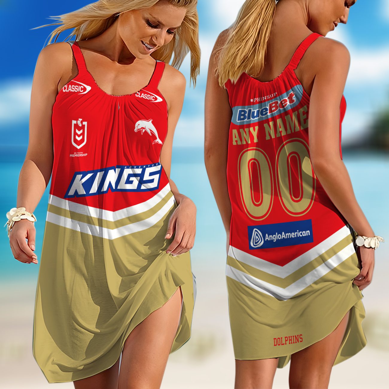 Personalized NRL New Zealand Warriors Heritage Kits Sleeveless Summer Beach Sundress for Women Personalized NRL New Zealand Warriors Heritage Kits Sleeveless Summer Beach Sundress for Women