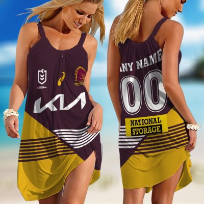 Personalized NRL New Zealand Warriors Heritage Kits Sleeveless Summer Beach Sundress for Women