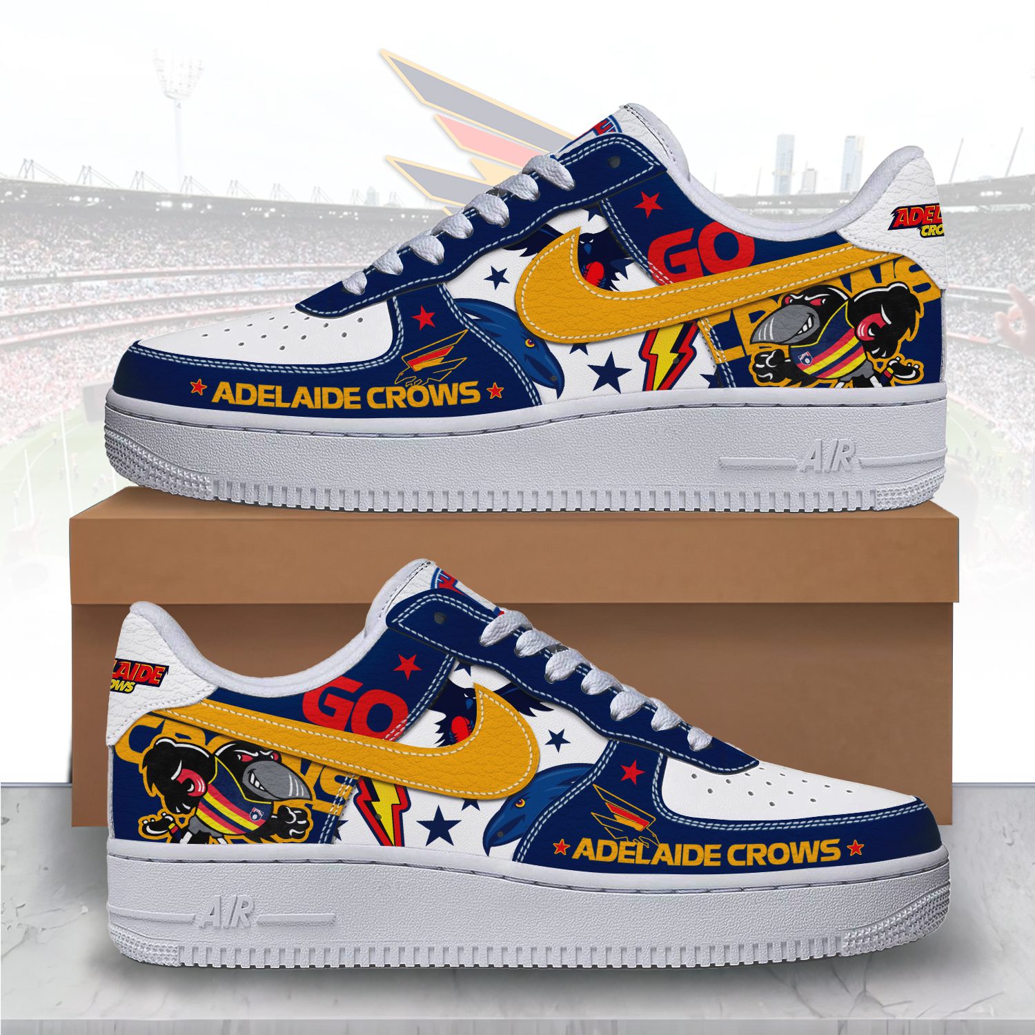 Adelaide Crows Sports Air Force 1 Sneakers Shoes For Men And Women Adelaide Crows Sports Air Force 1 Sneakers Shoes For Men And Women