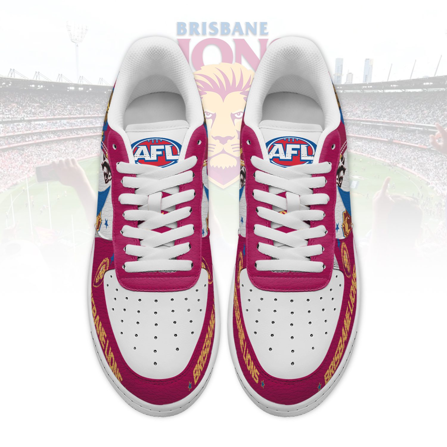 Brisbane Lions Sports Air Force 1 Sneakers Shoes For Men And Women Brisbane Lions Sports Air Force 1 Sneakers Shoes For Men And Women