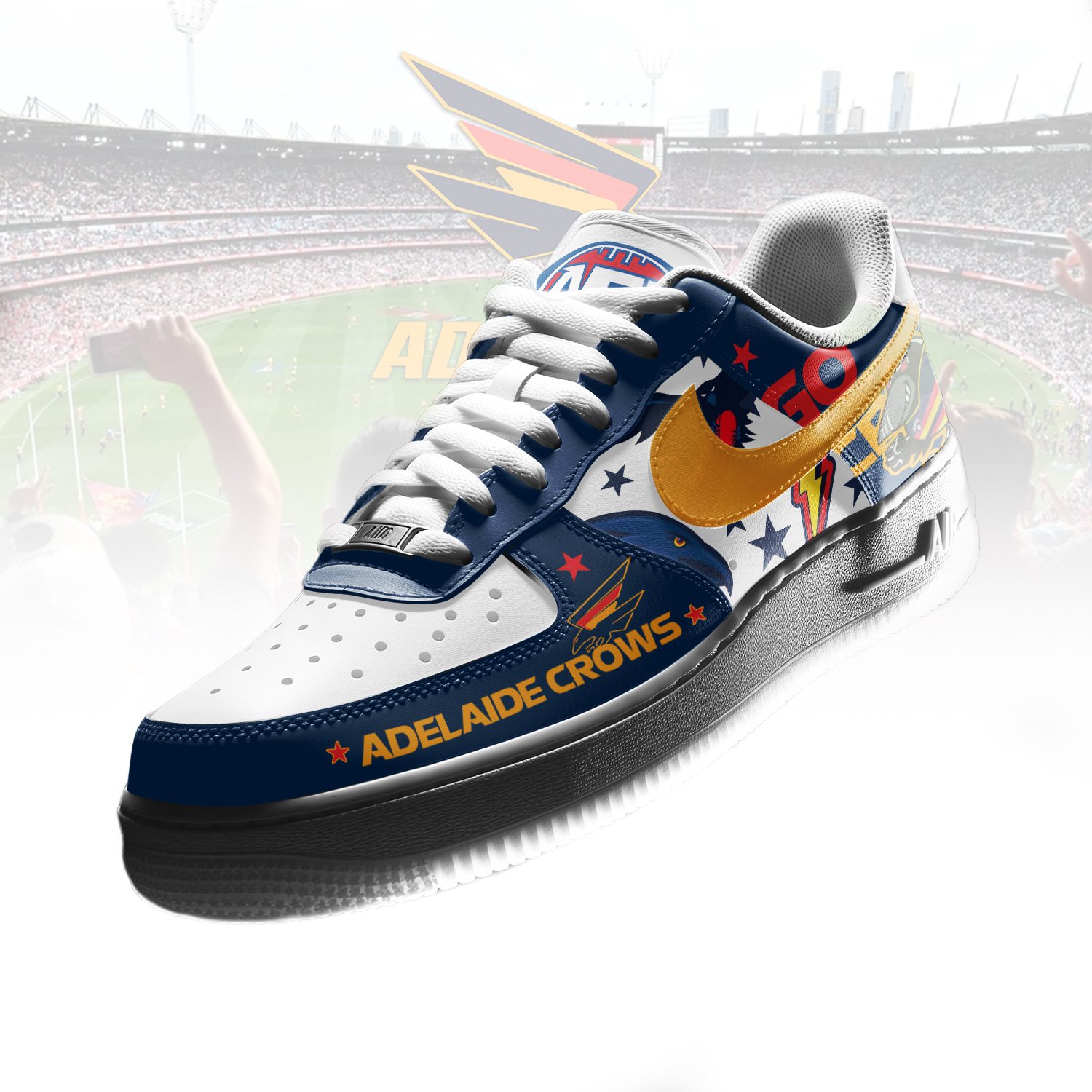 Adelaide Crows Sports Air Force 1 Sneakers Shoes For Men And Women Adelaide Crows Sports Air Force 1 Sneakers Shoes For Men And Women