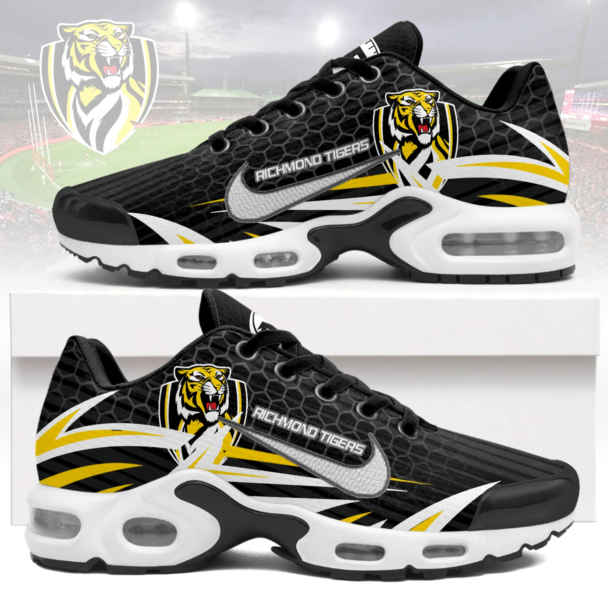 Richmond Tigers Sports Air Max Plus Sneakers For Men And Women Richmond Tigers Sports Air Max Plus Sneakers For Men And Women