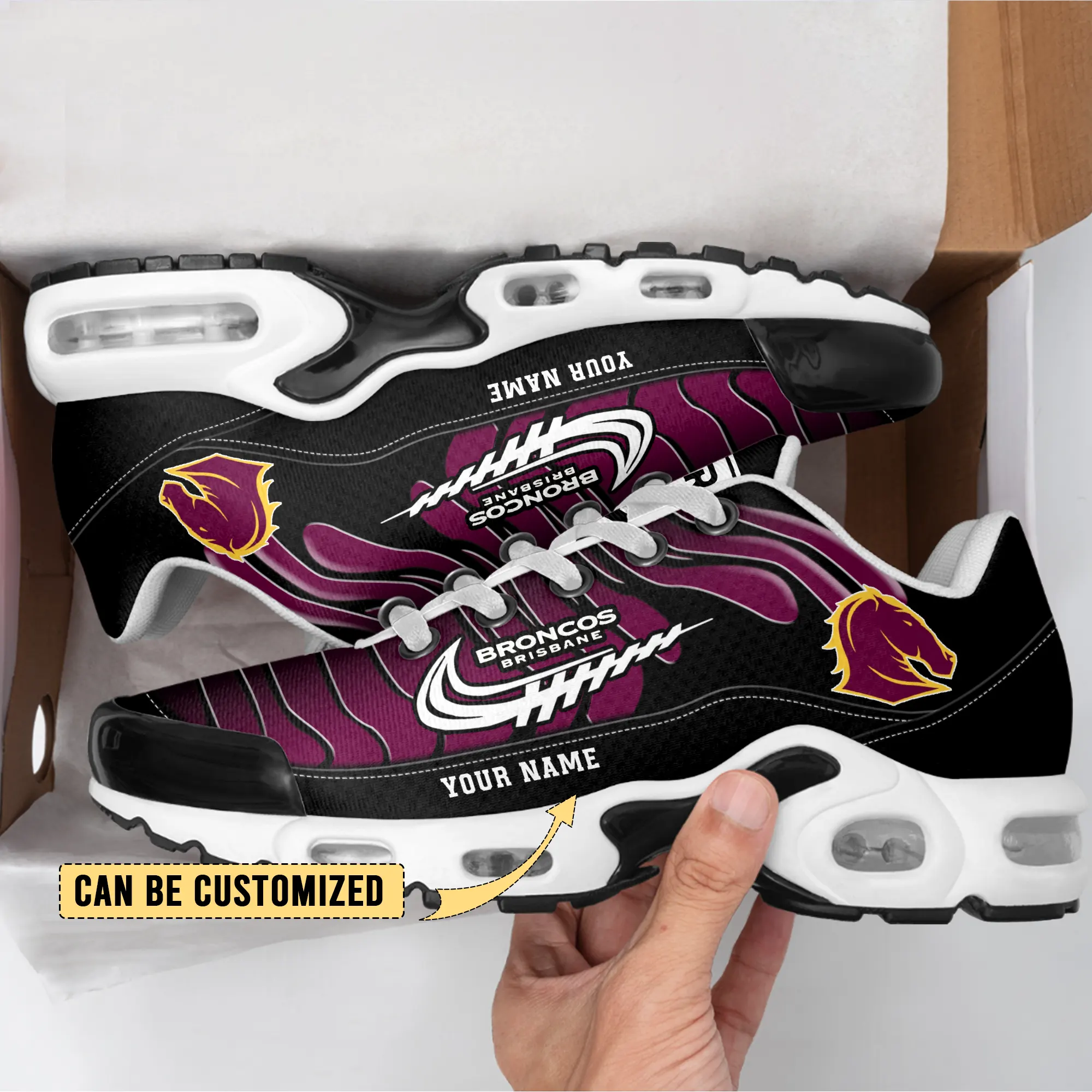 Brisbane Broncos Sports Air Max Plus Sneakers For Men And Women Brisbane Broncos Sports Air Max Plus Sneakers For Men And Women