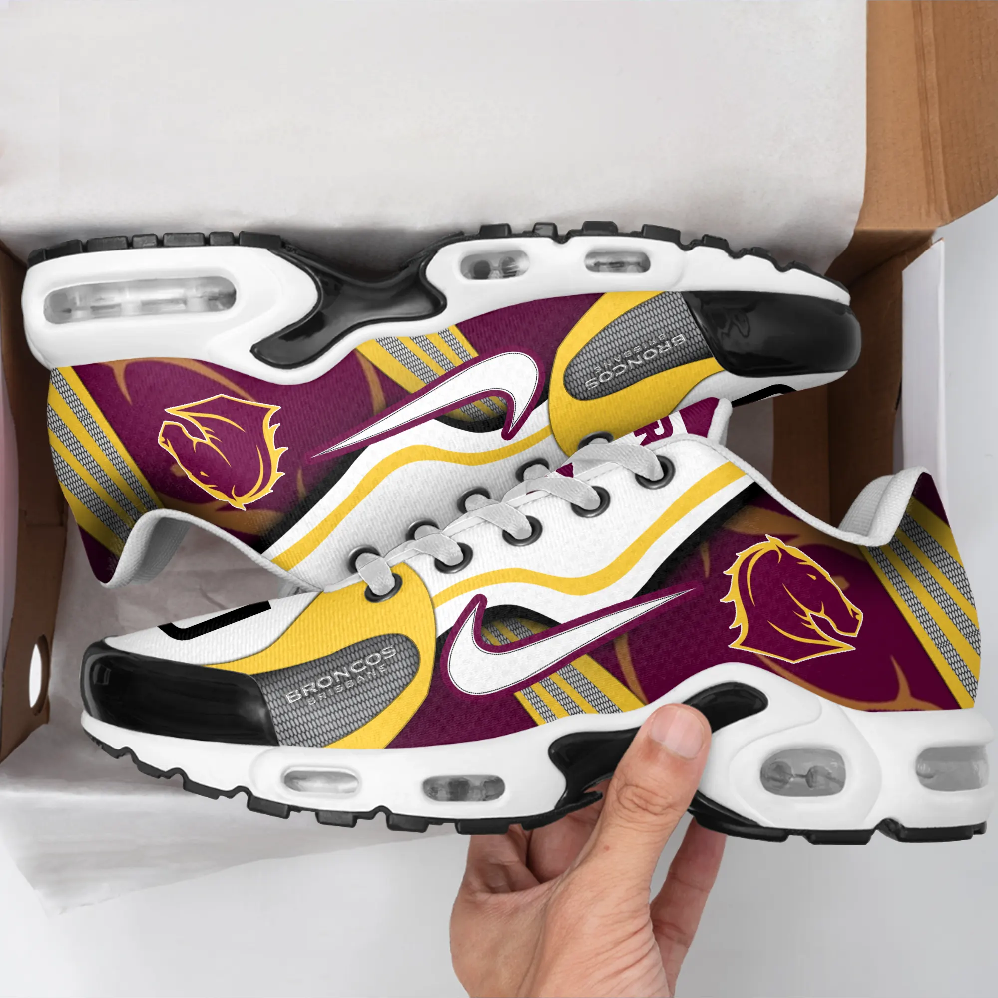 Brisbane Broncos Sports Air Max Plus Sneakers For Men And Women Brisbane Broncos Sports Air Max Plus Sneakers For Men And Women