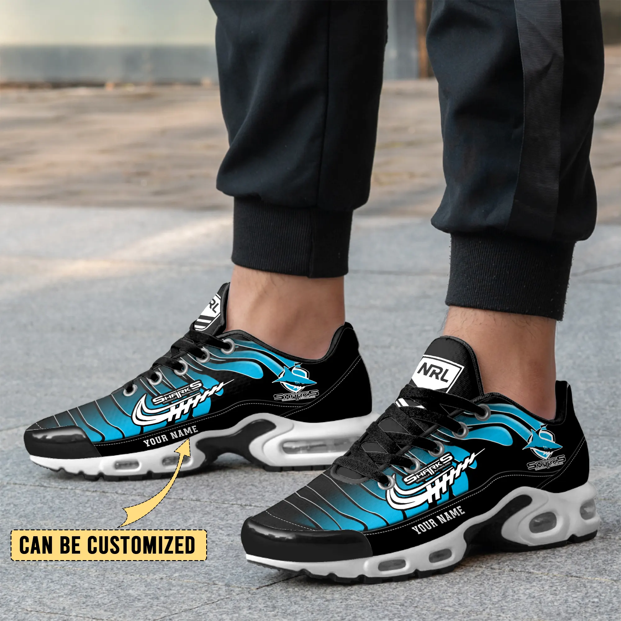 Cronulla-Sutherland Sharks Sports Air Max Plus Sneakers For Men And Women Cronulla-Sutherland Sharks Sports Air Max Plus Sneakers For Men And Women