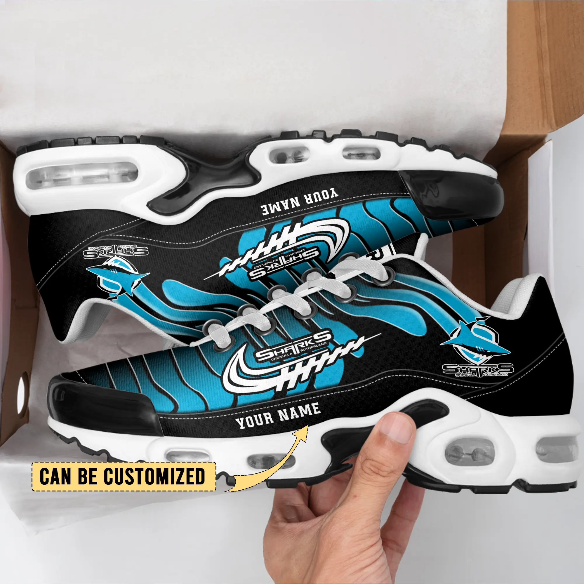 Cronulla-Sutherland Sharks Sports Air Max Plus Sneakers For Men And Women Cronulla-Sutherland Sharks Sports Air Max Plus Sneakers For Men And Women