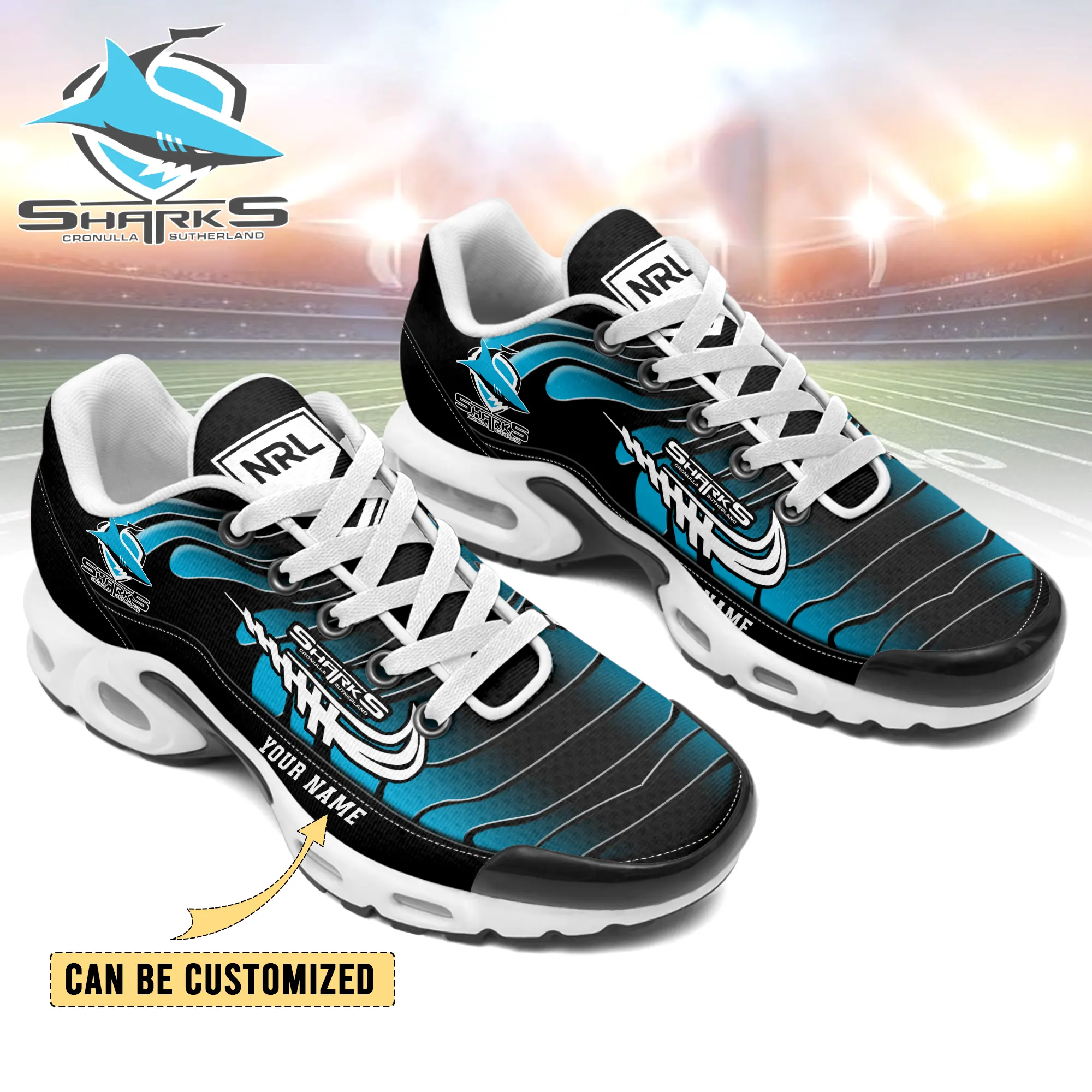 Cronulla-Sutherland Sharks Sports Air Max Plus Sneakers For Men And Women Cronulla-Sutherland Sharks Sports Air Max Plus Sneakers For Men And Women