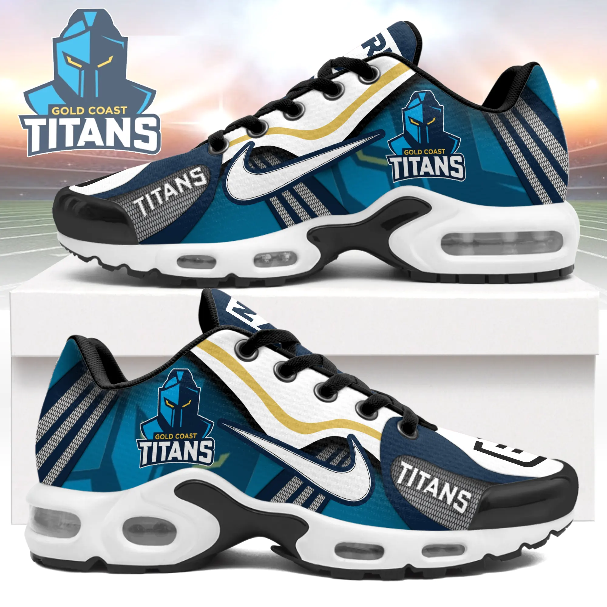 Gold Coast Titans Sports Air Max Plus Sneakers For Men And Women Gold Coast Titans Sports Air Max Plus Sneakers For Men And Women