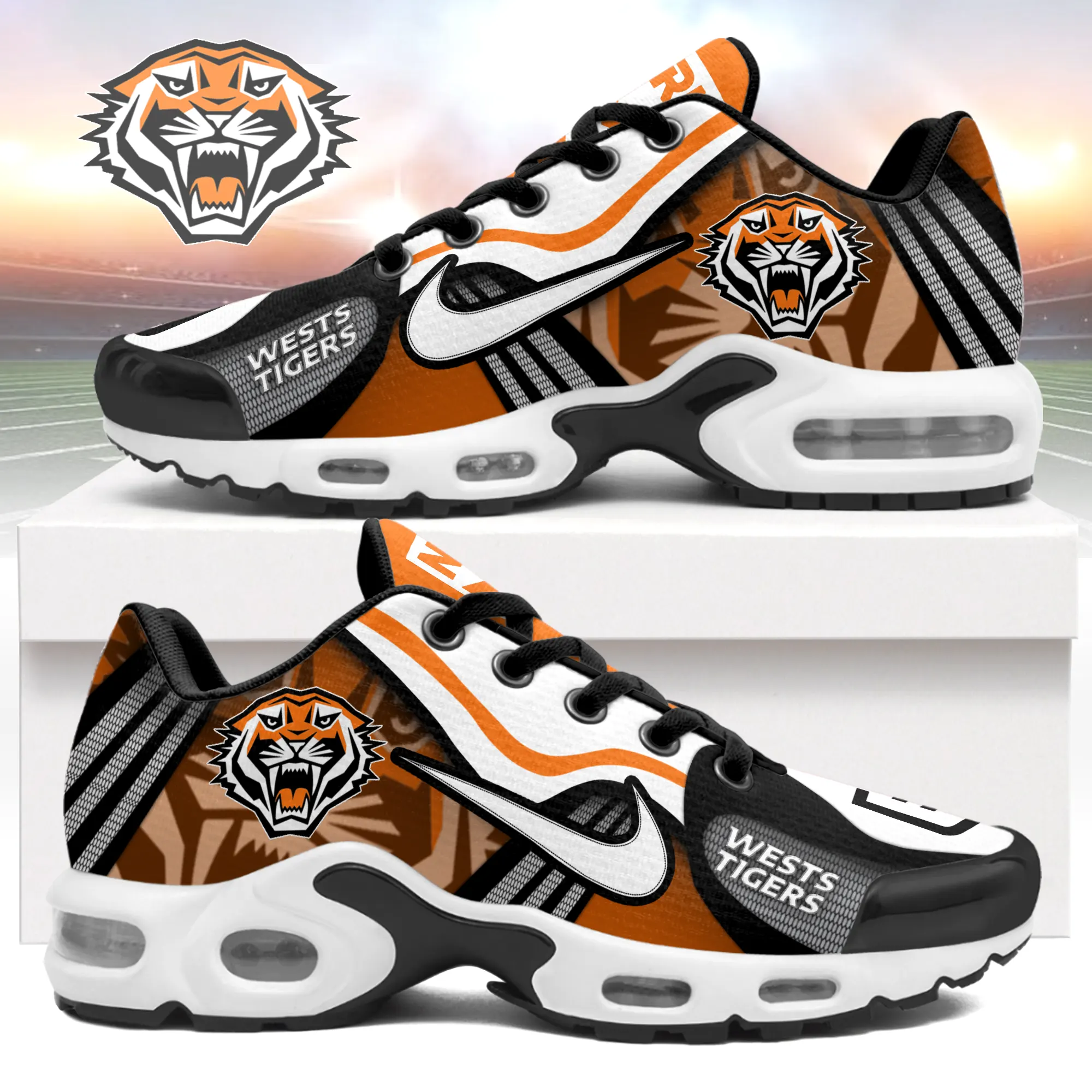 Wests Tigers Sports Air Max Plus Sneakers For Men And Women Wests Tigers Sports Air Max Plus Sneakers For Men And Women