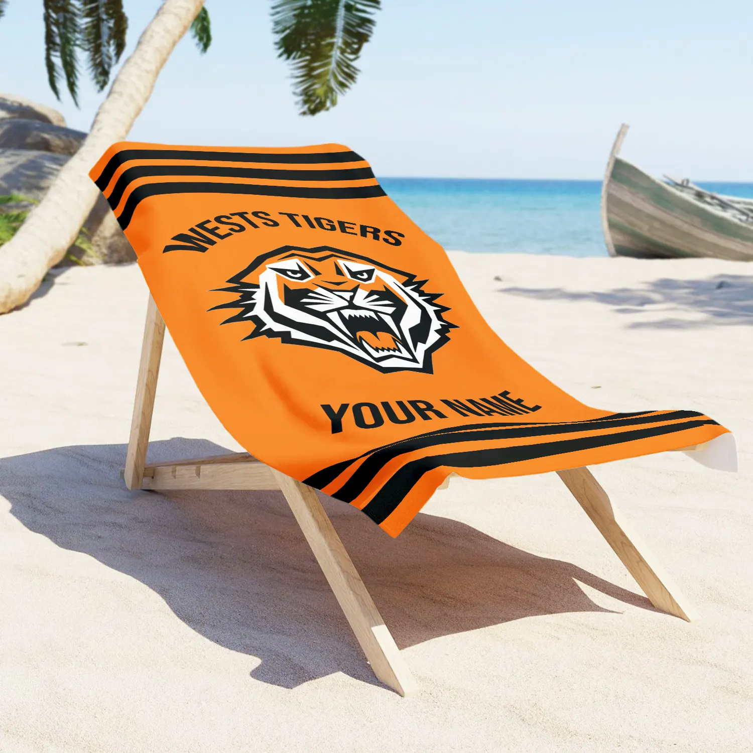 Wests Tigers Personalized Pool Travel Beach  Towels Wests Tigers Personalized Pool Travel Beach  Towels