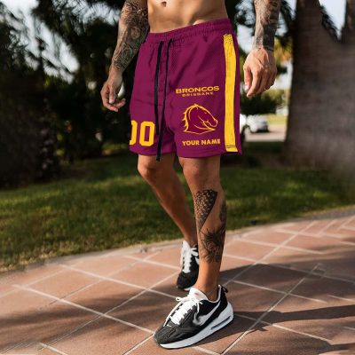 Brisbane Broncos Custom Name And Number Short Pants Gift For Fans