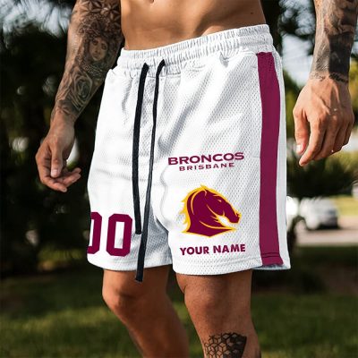Brisbane Broncos Custom Name And Number Short Pants Gift For Fans