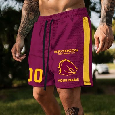 Brisbane Broncos Custom Name And Number Short Pants Gift For Fans