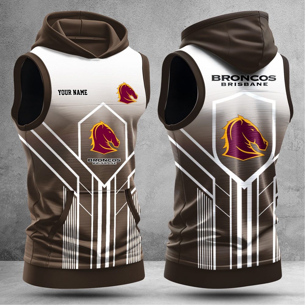 NRL Brisbane Broncos Hooded Tank Top Gift For Fans NRL Brisbane Broncos Hooded Tank Top Gift For Fans
