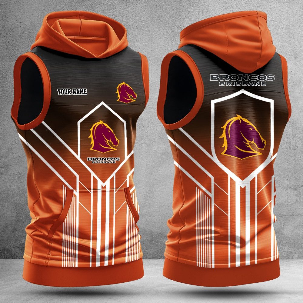 NRL Brisbane Broncos Hooded Tank Top Gift For Fans NRL Brisbane Broncos Hooded Tank Top Gift For Fans
