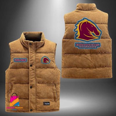 NRL Brisbane Broncos Personalized Style Sleeveless Puffer Jacket Gift For Fans