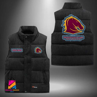 NRL Brisbane Broncos Personalized Style Sleeveless Puffer Jacket Gift For Fans