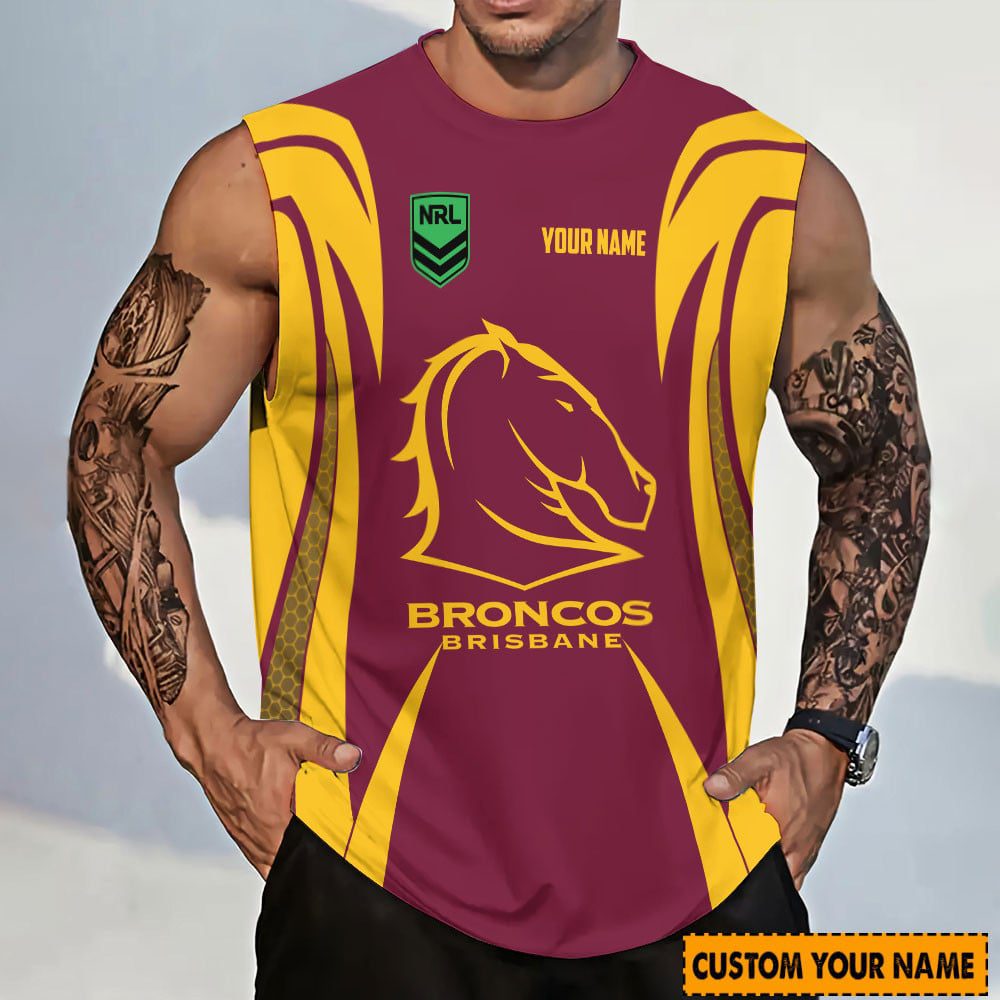 NRL Brisbane Broncos Personalized Tank Top Gift For Fans NRL Brisbane Broncos Personalized Tank Top Gift For Fans
