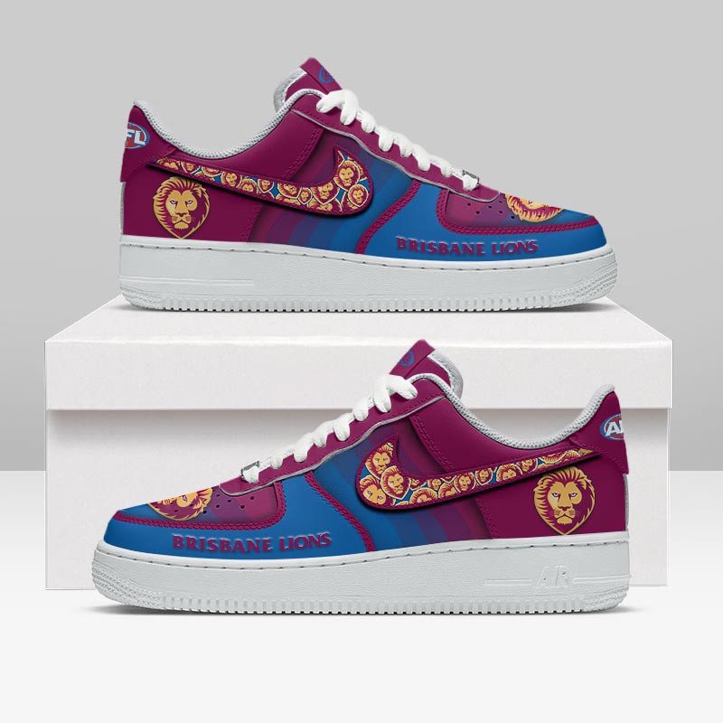 Brisbane Lions Sports Air Force 1 Sneakers Shoes For Men And Women Brisbane Lions Sports Air Force 1 Sneakers Shoes For Men And Women