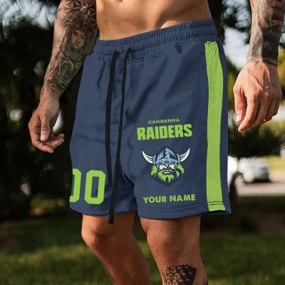 Canberra Raiders Custom Name And Number Short Pants Gift For Fans