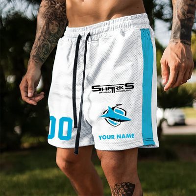 Cronulla-Sutherland Sharks Custom Name And Number Short Pants Gift For Fans
