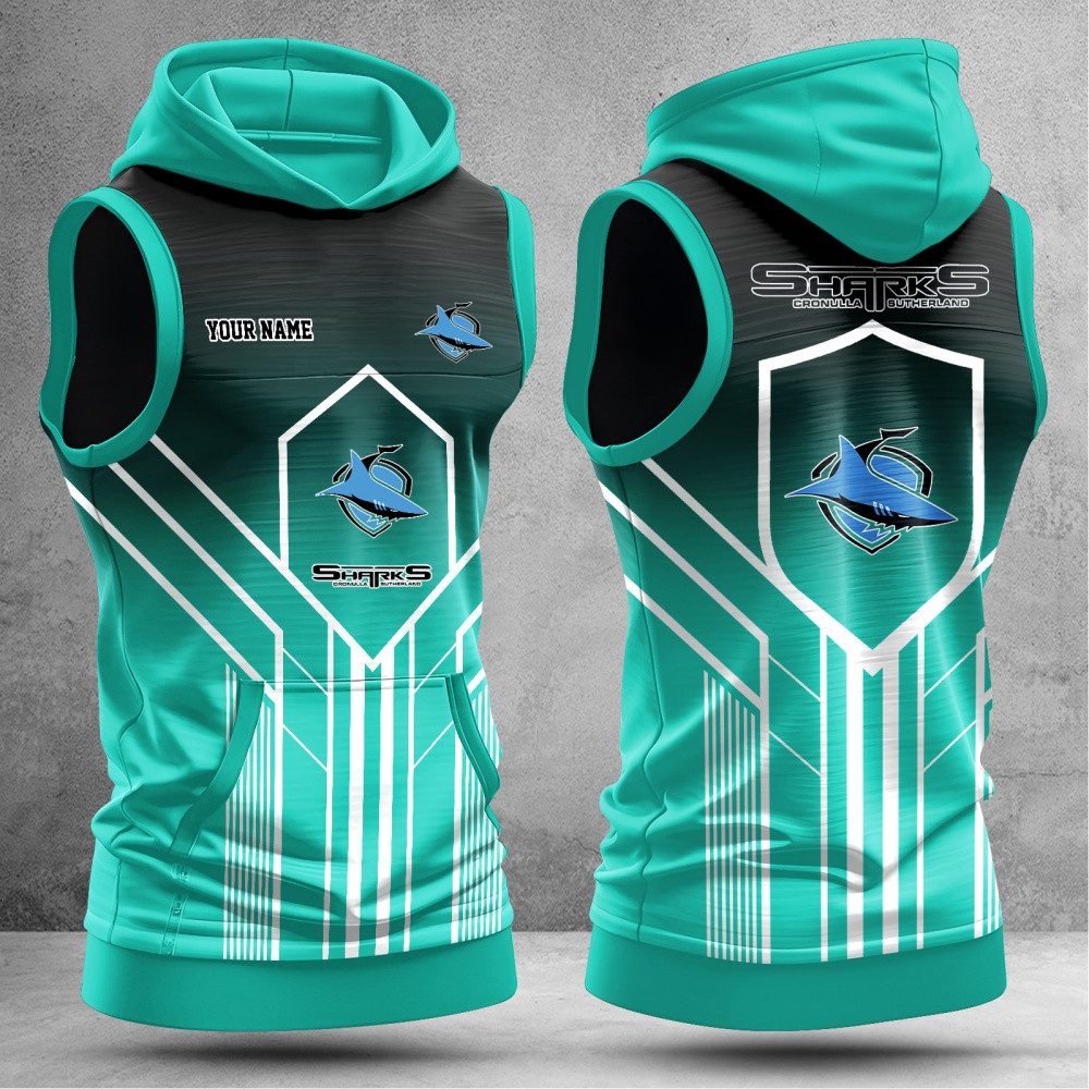 Cronulla-Sutherland Sharks Hooded Tank Top Gift For Fans Cronulla-Sutherland Sharks Hooded Tank Top Gift For Fans