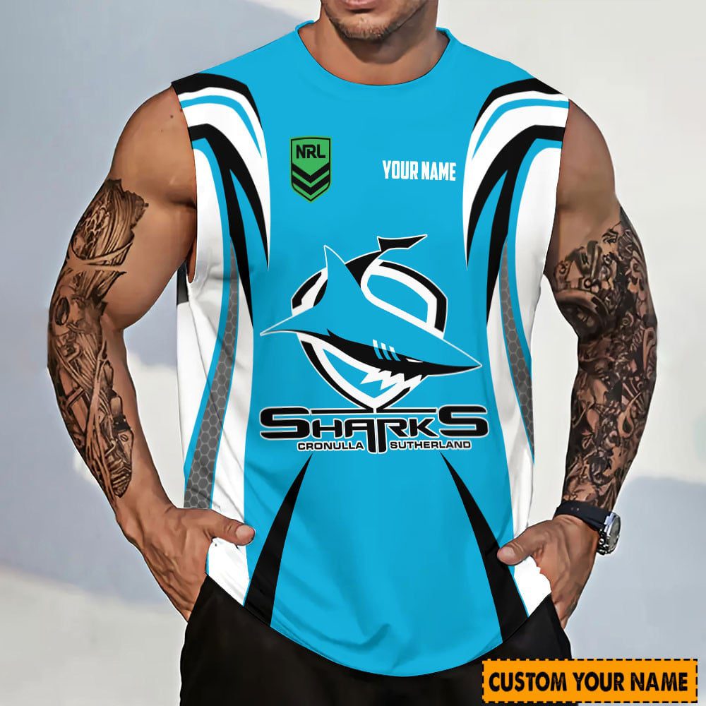 Cronulla-Sutherland Sharks Personalized Tank Top Gift For Fans Cronulla-Sutherland Sharks Personalized Tank Top Gift For Fans